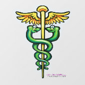 Caduceus Venster Cling Raamsticker (Vel)