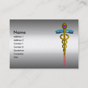 CADUCEUS, vibrant, amethyst, goud, parelpapier Visitekaartje
