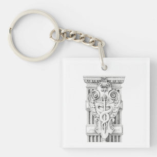 CADUCEUS Vierkante Acryl Sleutelhanger