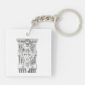 CADUCEUS Vierkante Acryl Sleutelhanger (Achterkant)