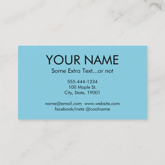 Caduceus Visitekaartjes - Zonneblauw medisch (Achterkant)