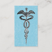 Caduceus Visitekaartjes - Zonneblauw medisch (Voorkant)