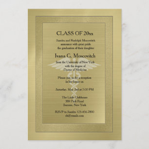 Caduceus Watermark Gold Medical Afstuderen Invite Kaart