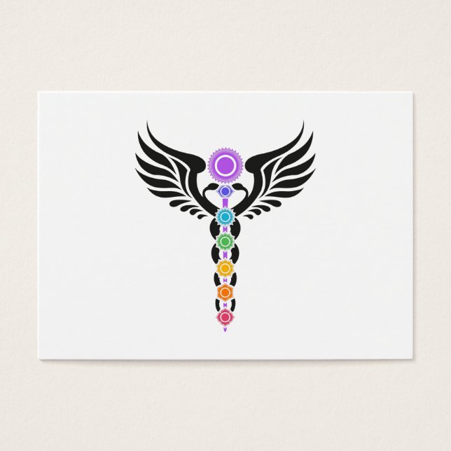 Caduceus - Winged Serpent - Kundalini - 7 Chakras Visitekaartje (Voorkant)