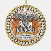 Caduceus wings rn nurse keramisch ornament (Voorkant)