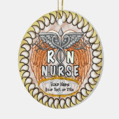 Caduceus wings rn nurse keramisch ornament (Links)