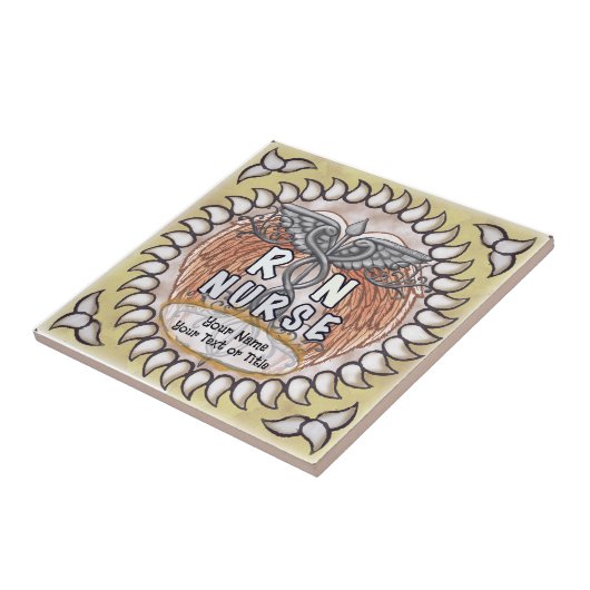 Caduceus wings rn nurse tegeltje (Zijkant)