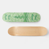 Caduceus with Leaves Background Skateboard Deck (Horizontaal)