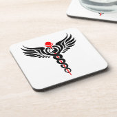 Caduceus - Yin Yang - Winged Serpent - Hermetic Onderzetter (Linkerzijde)