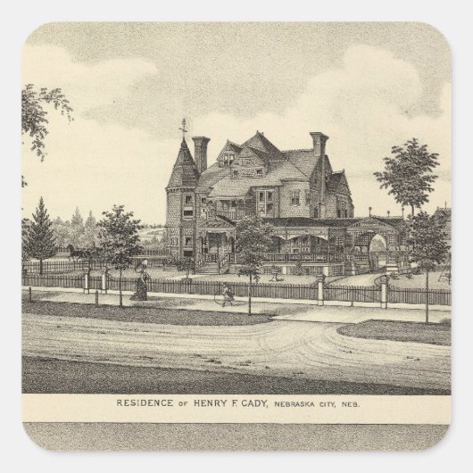 Cady en Kilpatrick, Nebraska Vierkante Sticker (Voorkant)