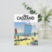 Cadzand Nederland strand reisposter Briefkaart (Staand voorkant)