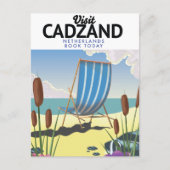 Cadzand Nederland strand reisposter Briefkaart (Voorkant)