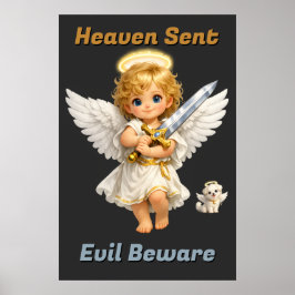 Cael en Halo Hemelgezonden Kwaad Wachten Poster