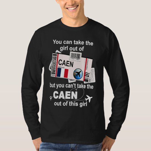 Caen Boarding Pass Caen Girl Caen T-shirt (Voorkant)