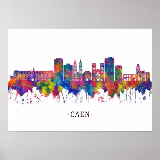 Caen France Skyline Poster (Voorkant)