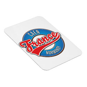 Caen Normandië Frankrijk retro logo Magneet