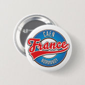 Caen Normandië Frankrijk retro logo Ronde Button 5,7 Cm (Voorkant /achterkant)
