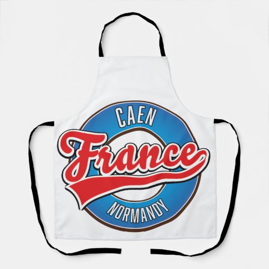Caen Normandië Frankrijk retro logo Schort (Voorkant)