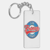 Caen Normandië Frankrijk retro logo Sleutelhanger (Voorkant Links)