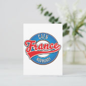 Caen Normandy France retro logo Briefkaart (Staand voorkant)