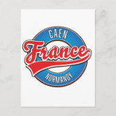 Caen Normandy France retro logo Briefkaart (Voorkant)