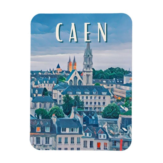 Caen Photo Vintage Magneet (Verticaal)