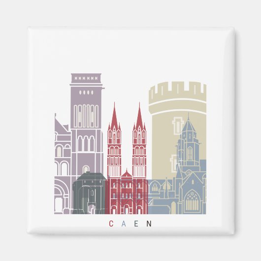 Caen skyline poster magneet (Voorkant)