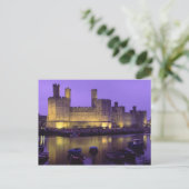 Caernarfon Castle, bij Night, Gwynedd, Wales Briefkaart (Staand voorkant)