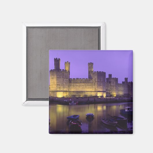 Caernarfon Castle, bij Night, Gwynedd, Wales Magneet (Voorkant / Achterkant)