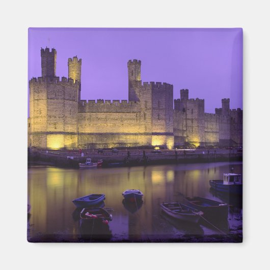 Caernarfon Castle, bij Night, Gwynedd, Wales Magneet (Voorkant)