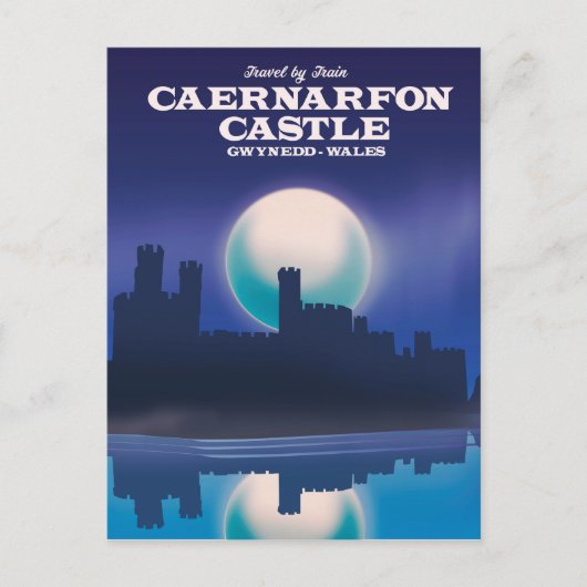 Caernarfon Castle, Gwynedd Wales reisposter Briefkaart (Voorkant)