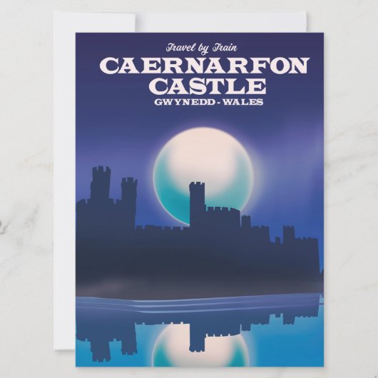 Caernarfon Castle, Gwynedd Wales reisposter Kaart (Voorkant)