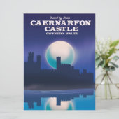Caernarfon Castle, Gwynedd Wales reisposter Kaart (Staand voorkant)