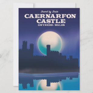 Caernarfon Castle, Gwynedd Wales reisposter Kaart