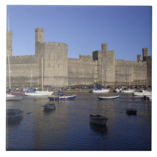 Caernarfon Castle, Gwynedd, Wales (RF) Tegeltje (Voorkant)