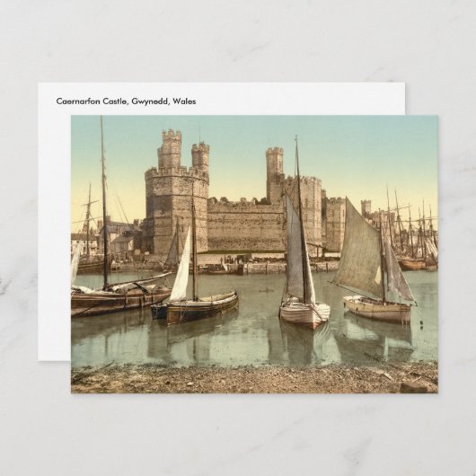 Caernarfon Castle II, Gwynedd, Wales Briefkaart (Voorkant / Achterkant)
