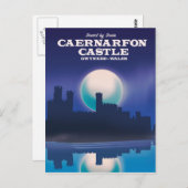 Caernarfon Castle, reisposter van Gwynedd Wales Briefkaart (Voorkant / Achterkant)