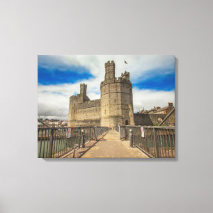 Caernarfon Castle Wales. Canvas Afdruk