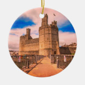 Caernarfon Castle Wales. Keramisch Ornament (Voorkant)