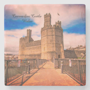 Caernarfon Castle Wales. Stenen Onderzetter