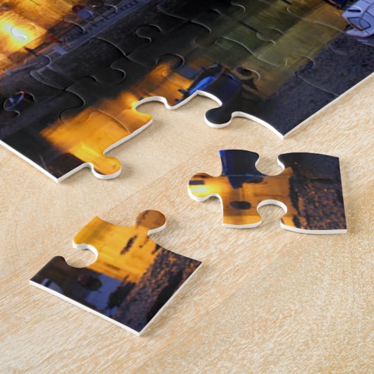 Caernarfon kasteel bij de schemering. legpuzzel (Zijkant)