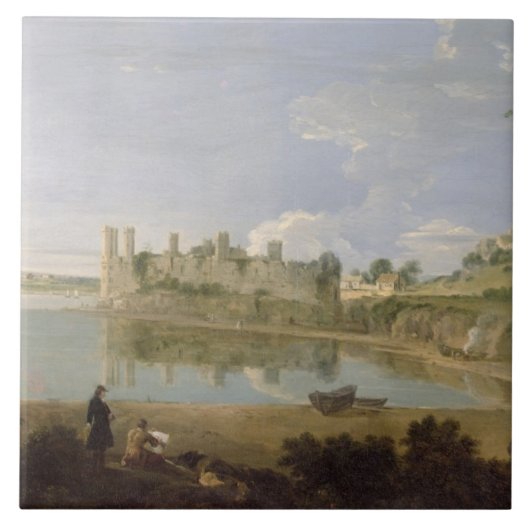 Caernarvon Castle, c.1745-50 (olie op canvas) Tegeltje (Voorkant)