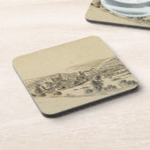 Caerphilly Castle (pen, inkt en was op papier) Bier Onderzetter (Linkerzijde)