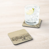 Caerphilly Castle (pen, inkt en was op papier) Bier Onderzetter (Rechterzijde)