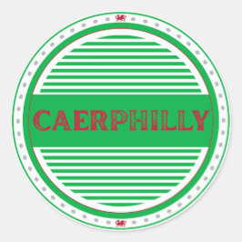 Caerphilly City Pride Embleem – Welshe Identiteit Ronde Sticker