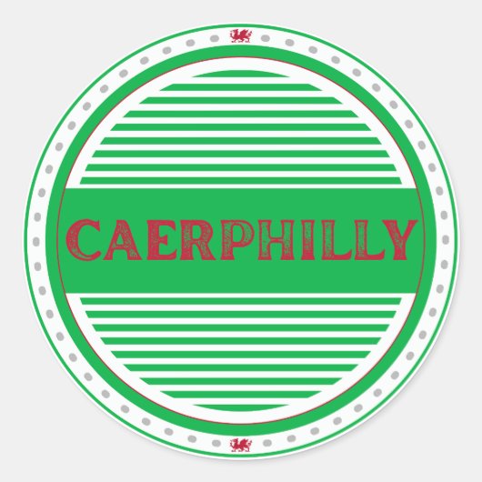 Caerphilly City Pride Embleem – Welshe Identiteit Ronde Sticker (Voorkant)