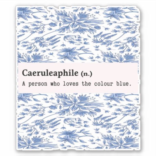 CAERULEAPHILE BLAUWE BLOEM NATUUR STICKER (Voorkant)