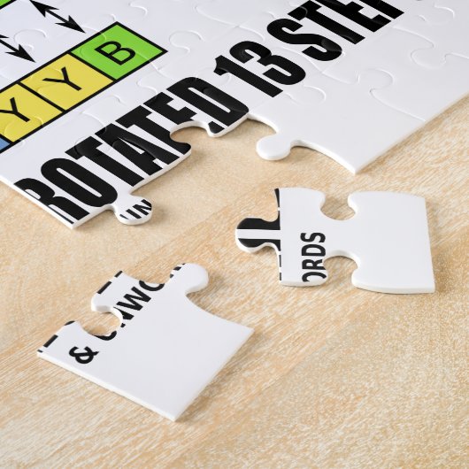 Caesar Cipher geroteerde 13 stappen (vervanging) Legpuzzel (Zijkant)