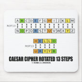 Caesar Cipher roteerde 13 stappen Cryptografie Muismat (Voorkant)
