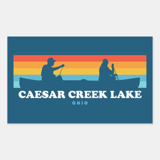 Caesar Creek Lake Ohio Canoe Rechthoekige Sticker (Voorkant)